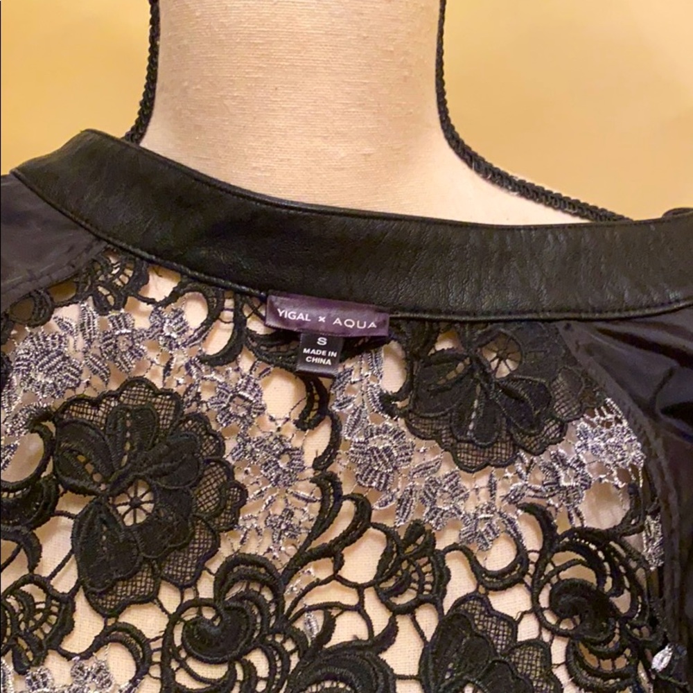Amazing, faux leather, lace motorcycle jacket.